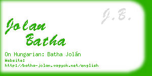 jolan batha business card